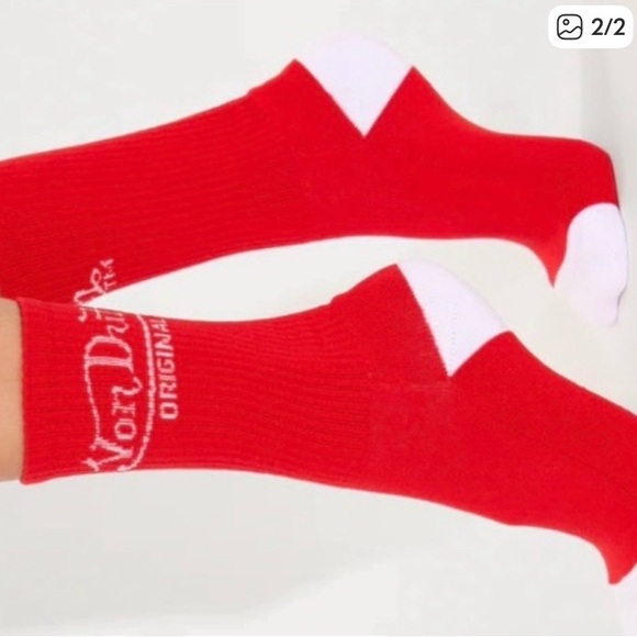 Von Dutch Red and White Casual Socks - Picture 2 of 2